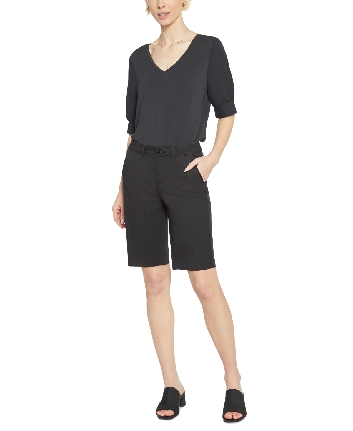 Nydj Tailored Bermuda Shorts In Black