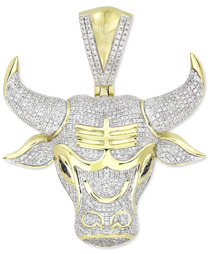 Wrapped Black & White Diamond Panda 18 Pendant Necklace (1/10 Ct. t.w.) in 10K Gold, Created for Macy's - Yellow Gold
