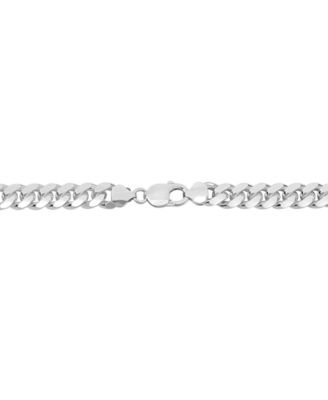 Men's Solid Cuban Link 22" Chain Necklace in Sterling Silver