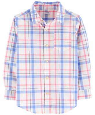 Carter's Big Boys Plaid Poplin Button 