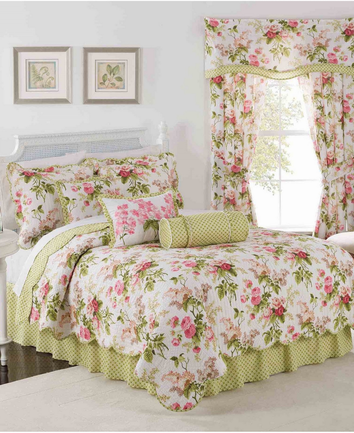 Waverly Emma's Garden 4 Piece Quilt Set, Full/queen In Blossom