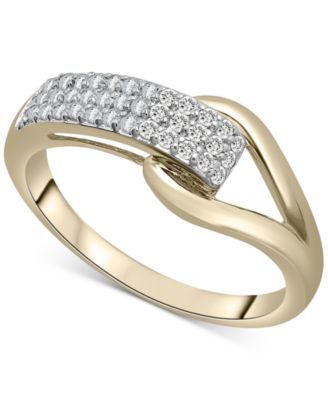 Macy's - Diamond Pav&eacute; Loop Ring (1/4 ct. t.w.) in 10k Gold