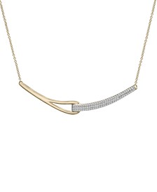Diamond Pavé & Loop 17" Statement Necklace (1/4 ct. t.w.) in 10k Gold