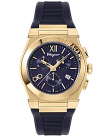 Men's Swiss Chronograph Vega Blue Silicone Strap Watch 42mm