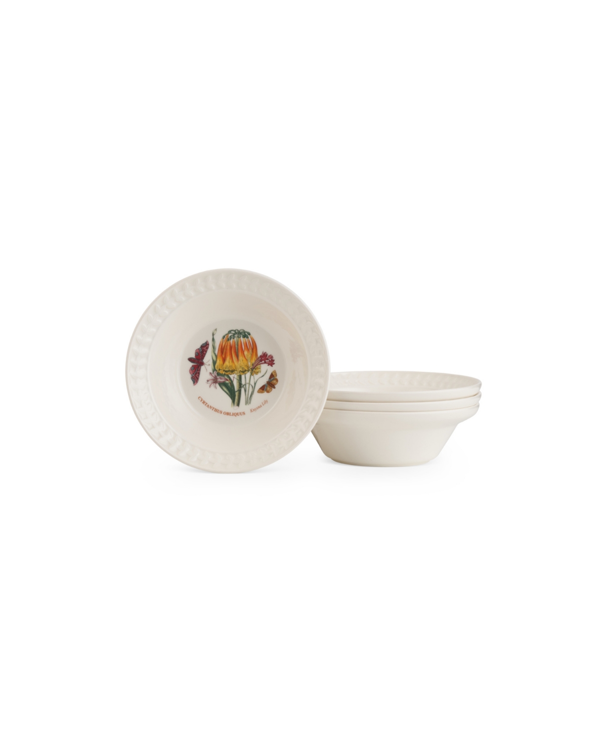 Botanic Garden Harmony Opal 4 Piece Cereal Bowl Set - White