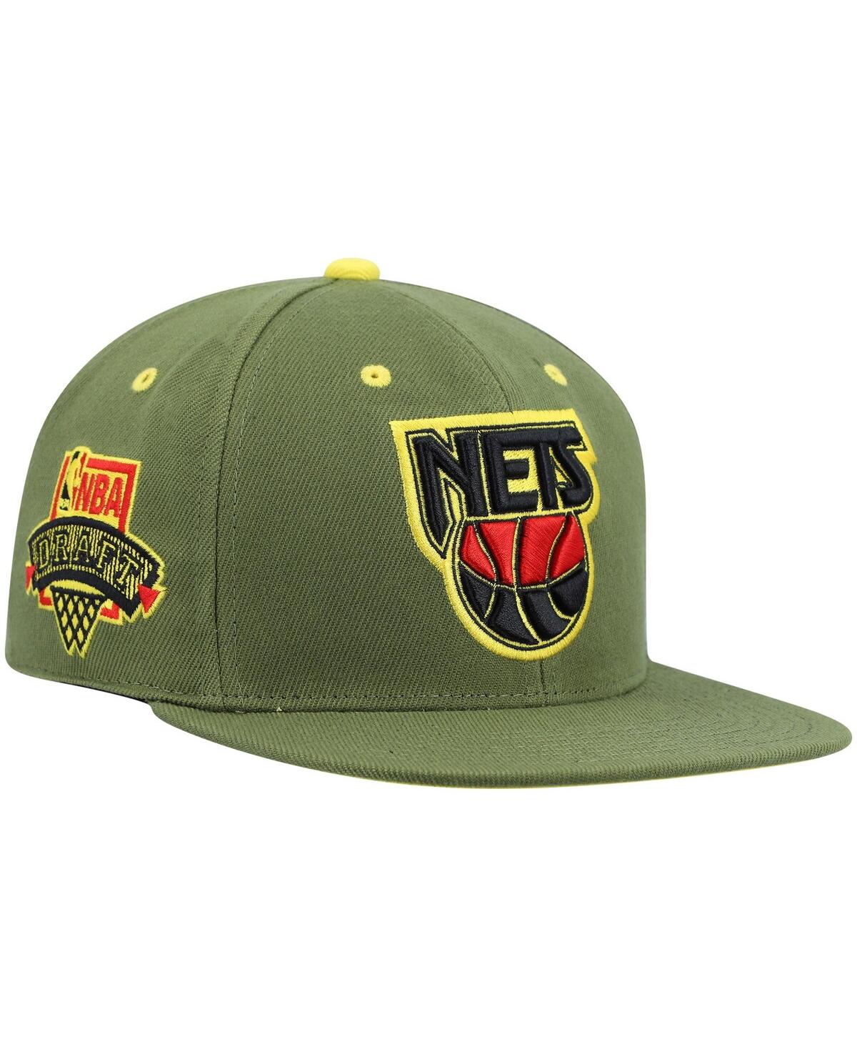 Men's Mitchell & Ness x LidsNew Jersey Nets Dusty Nba Draft Hardwood Classics Fitted Hat - Olive