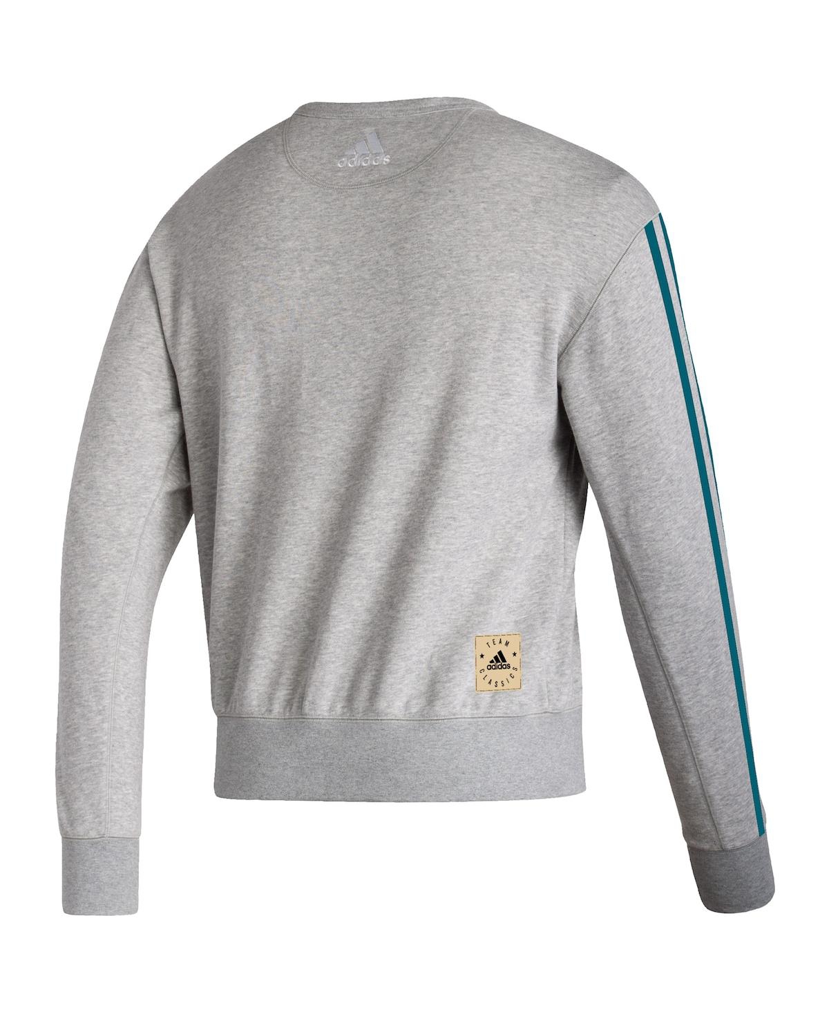 Men's adidasSan Jose Sharks Team Classics Vintage-Like Pullover Sweatshirt - Heathered Gray