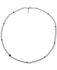 Men's Two-Tone 22" Beaded Necklace
