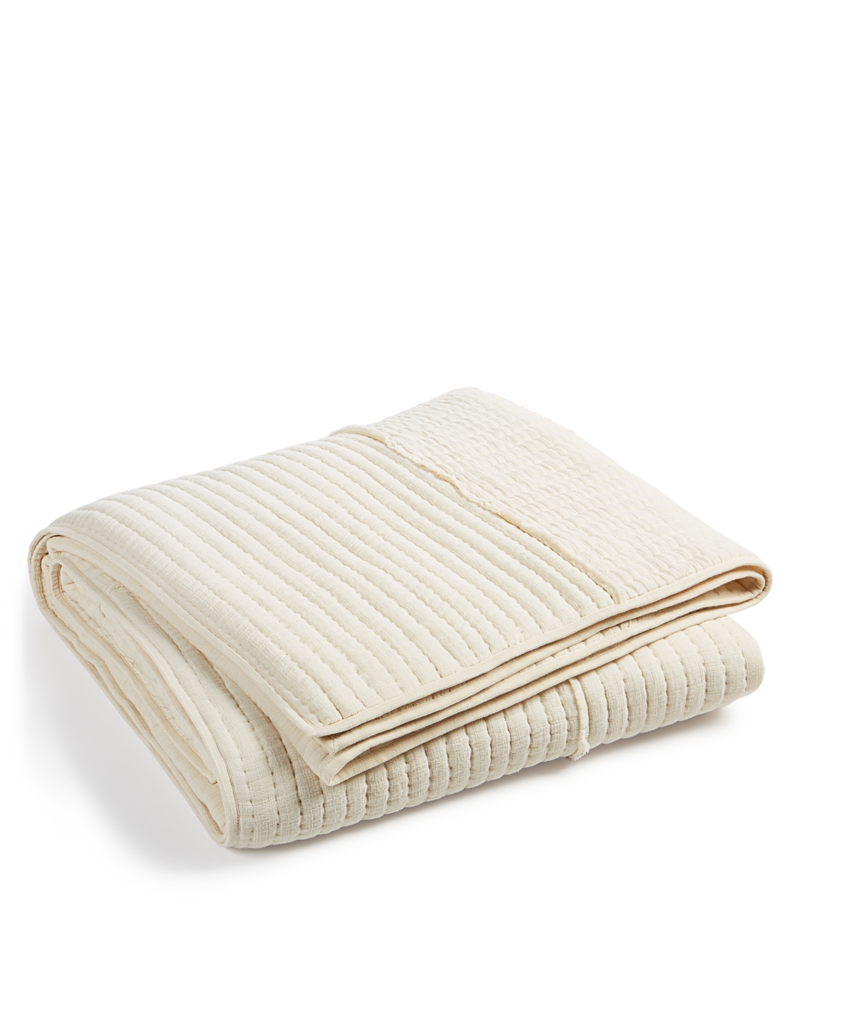 Oake Patchwork Gauze Quilt, King, Created For Macy's Bedding In White