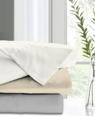 Color Sense 800 Thread Count Wrinkle Resistant Sateen Solid Sheet Set Collection Bedding In Ivory