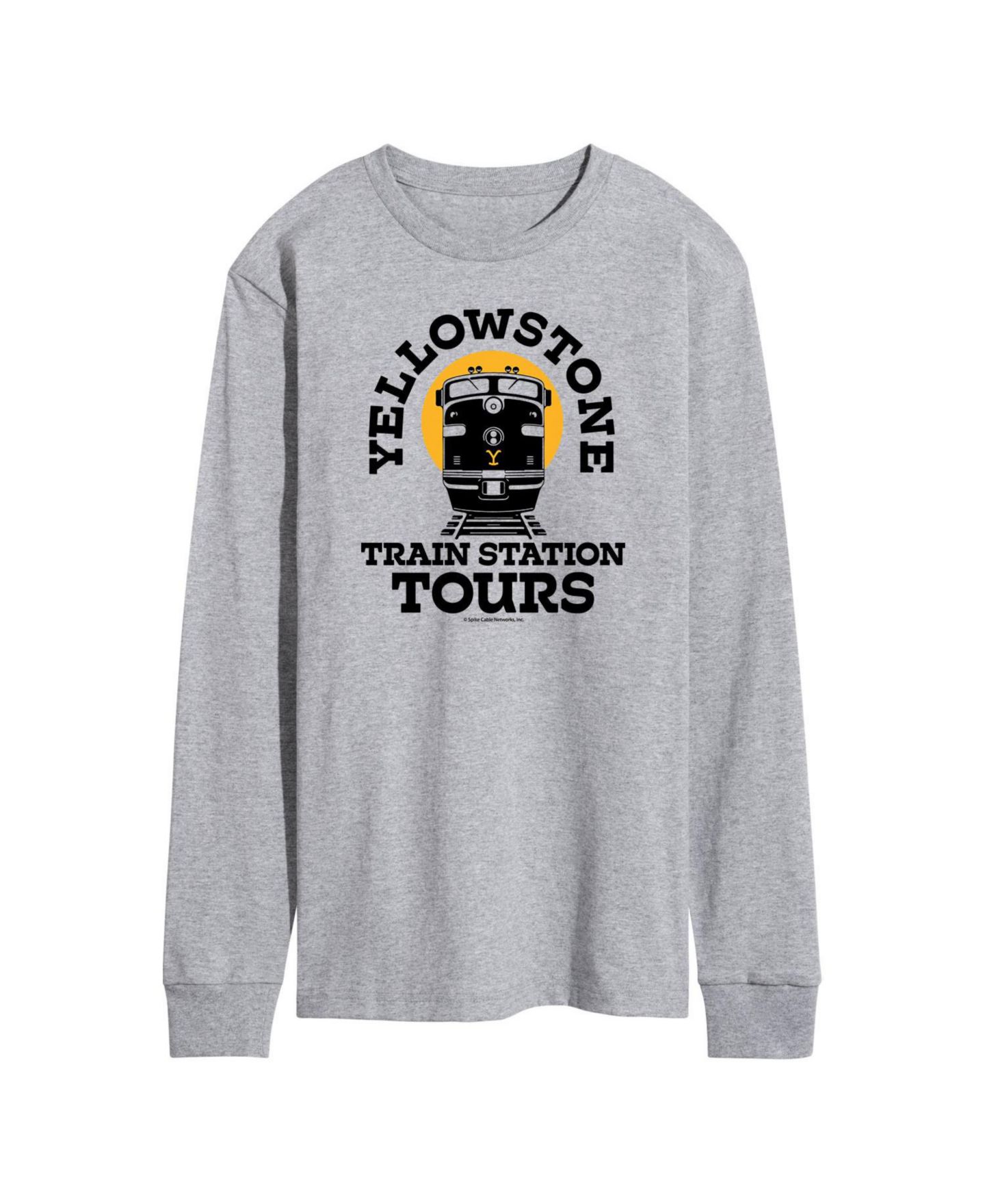 Мужская футболка AIRWAVES Yellowstone Train Station Tours Long Sleeve, цвет: Серый — фото 1