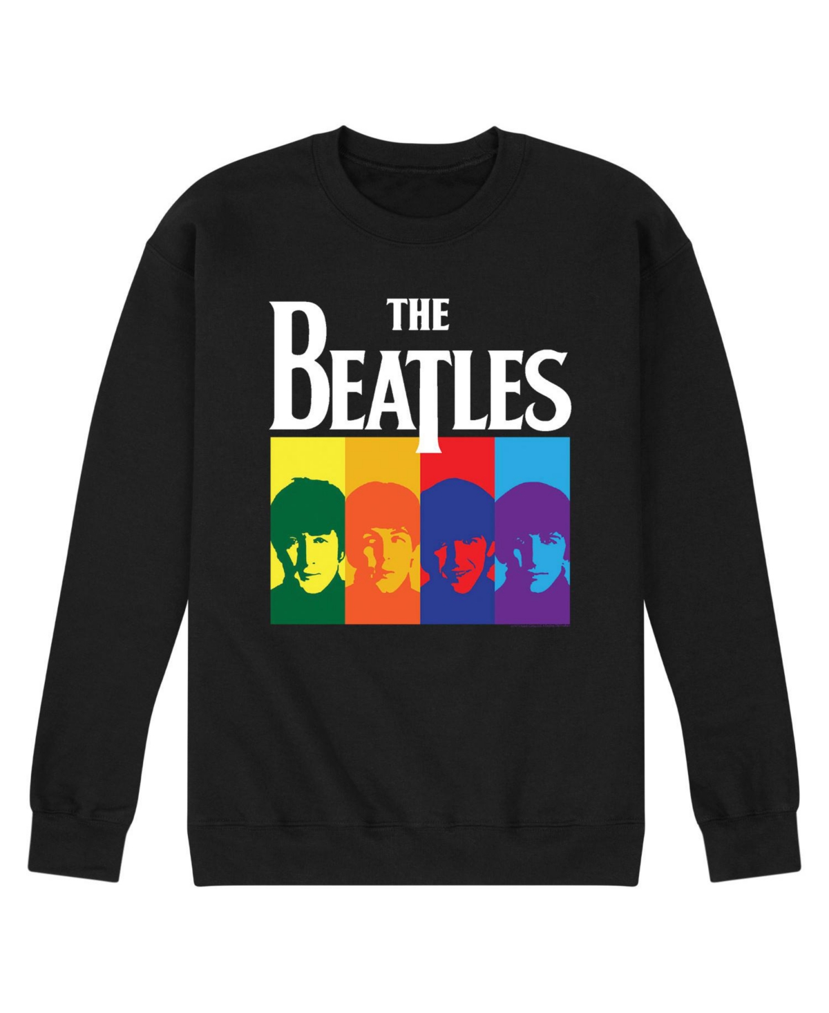 Men's The Beatles Group Faces Fleece Sweatshirt - Black