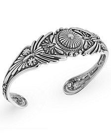 Sterling Silver Concha Design Cuff Bracelet