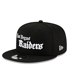 Men's Black Las Vegas Raiders Gothic Script 9FIFTY Snapback Hat