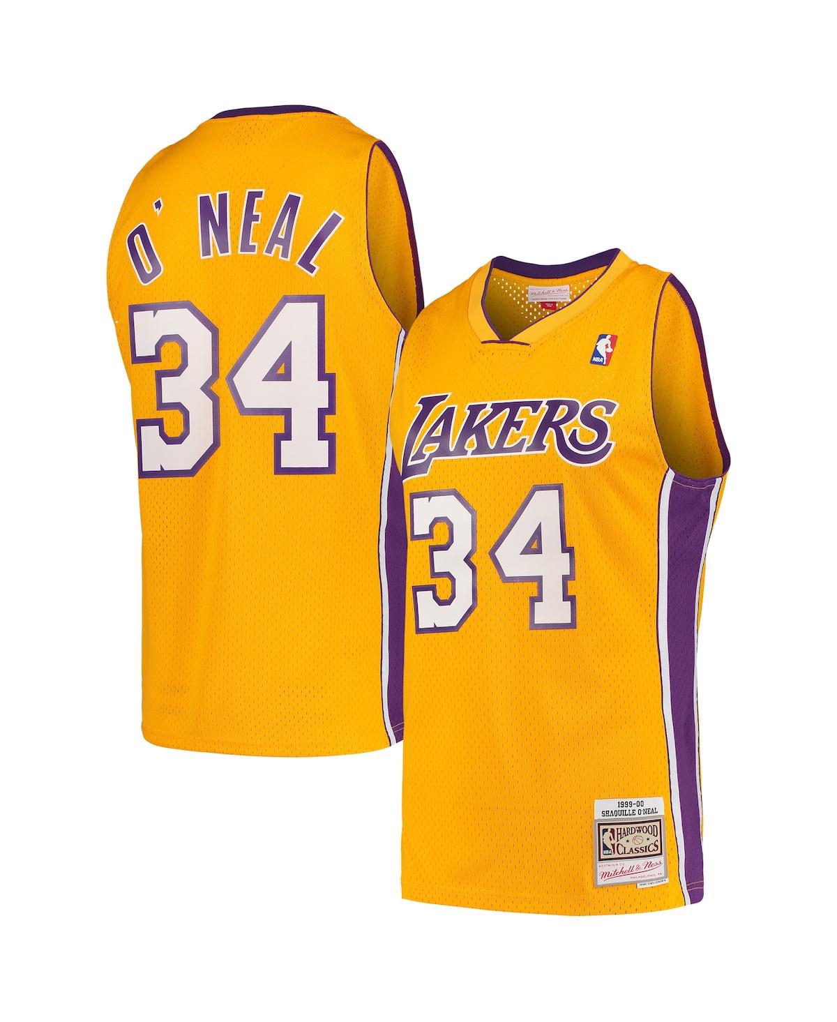 Men's Shaquille O'Neal Gold Los Angeles Lakers Hardwood Classics 1999-00 Swingman Jersey - Gold