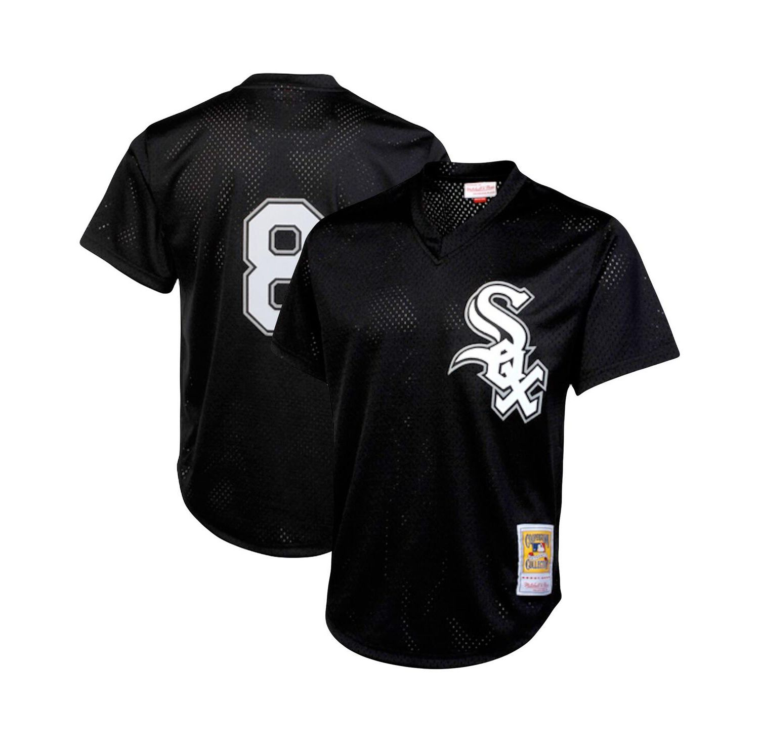 Men's Bo Jackson Black Chicago White Sox Cooperstown Collection Big and Tall Mesh Batting Practice Jersey