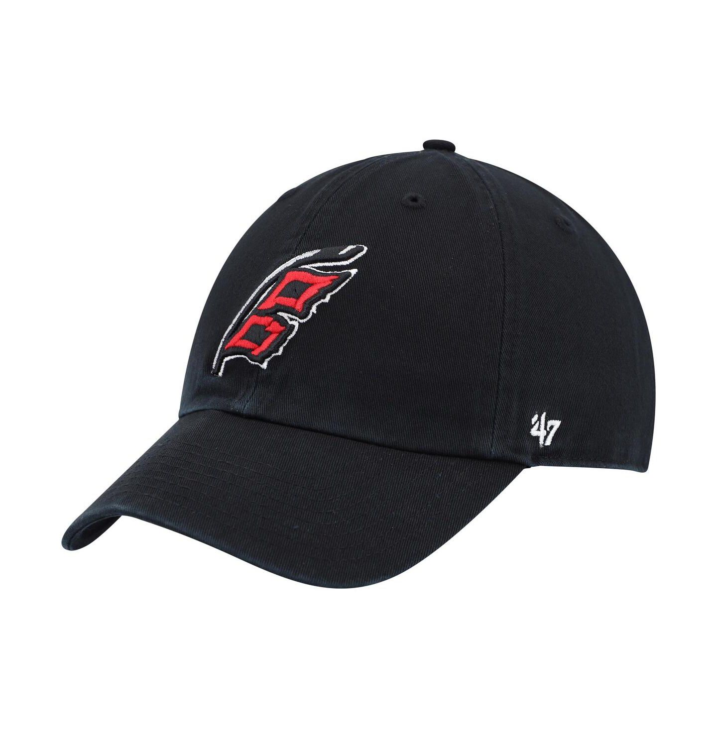 Мужская кепка '47 Brand Black Carolina Hurricanes Alternate Logo Clean Up Adjustable Hat — фото 2