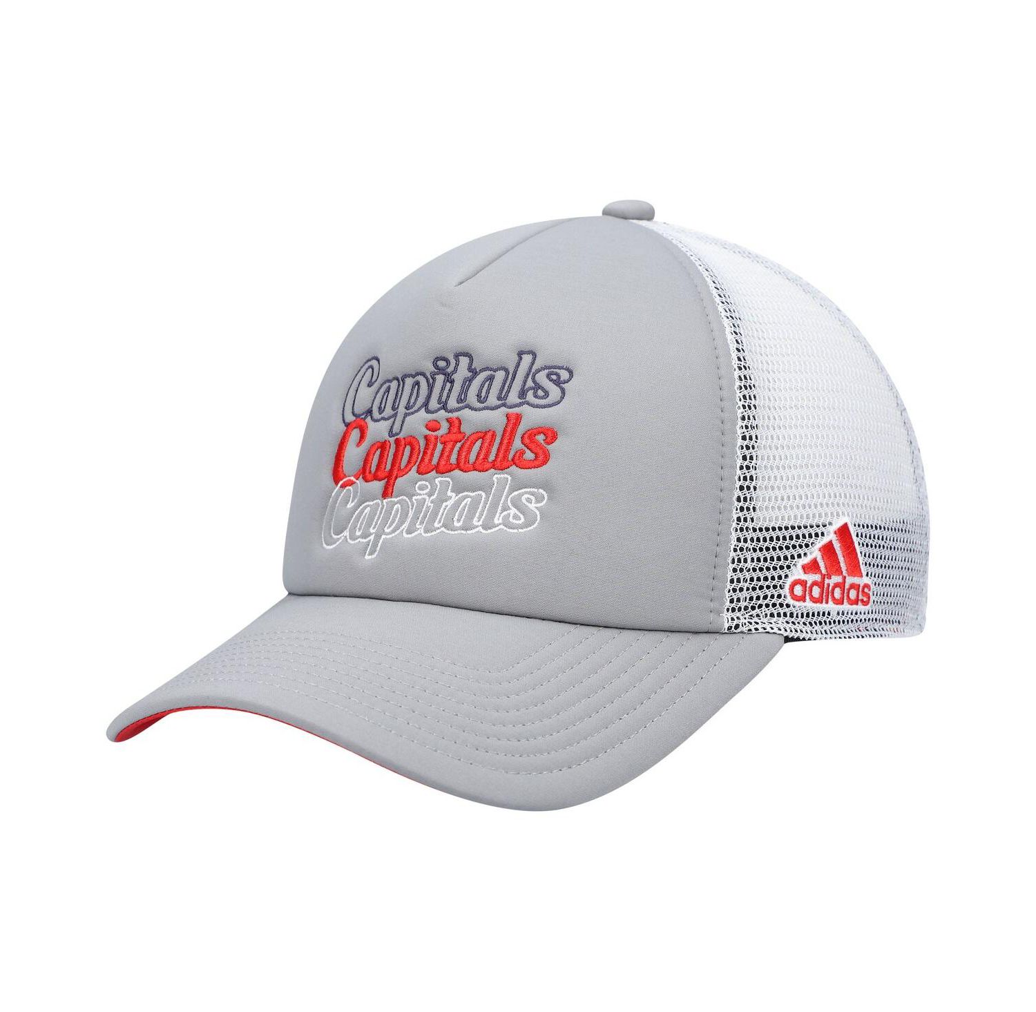 Women's Gray, White Washington Capitals Foam Trucker Snapback Hat