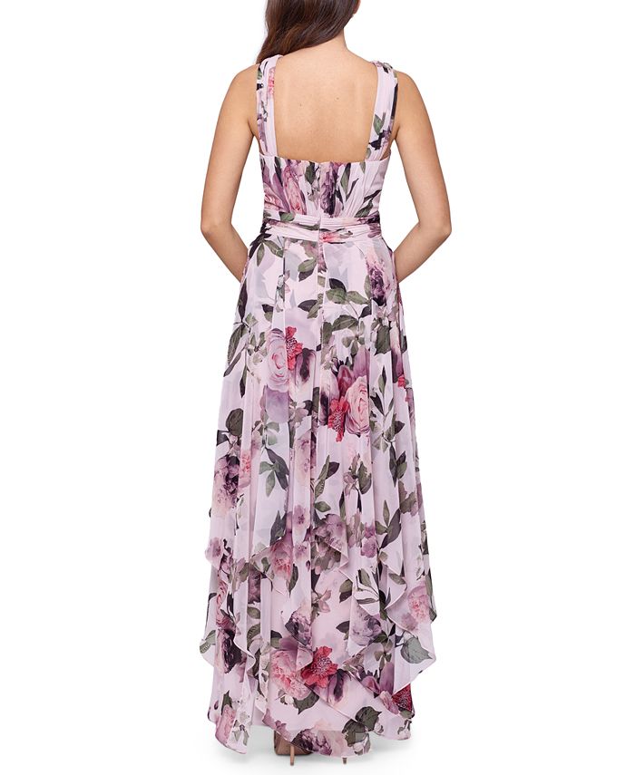 XSCAPE Women's Floral-Print Chiffon Halter Gown - Macy's