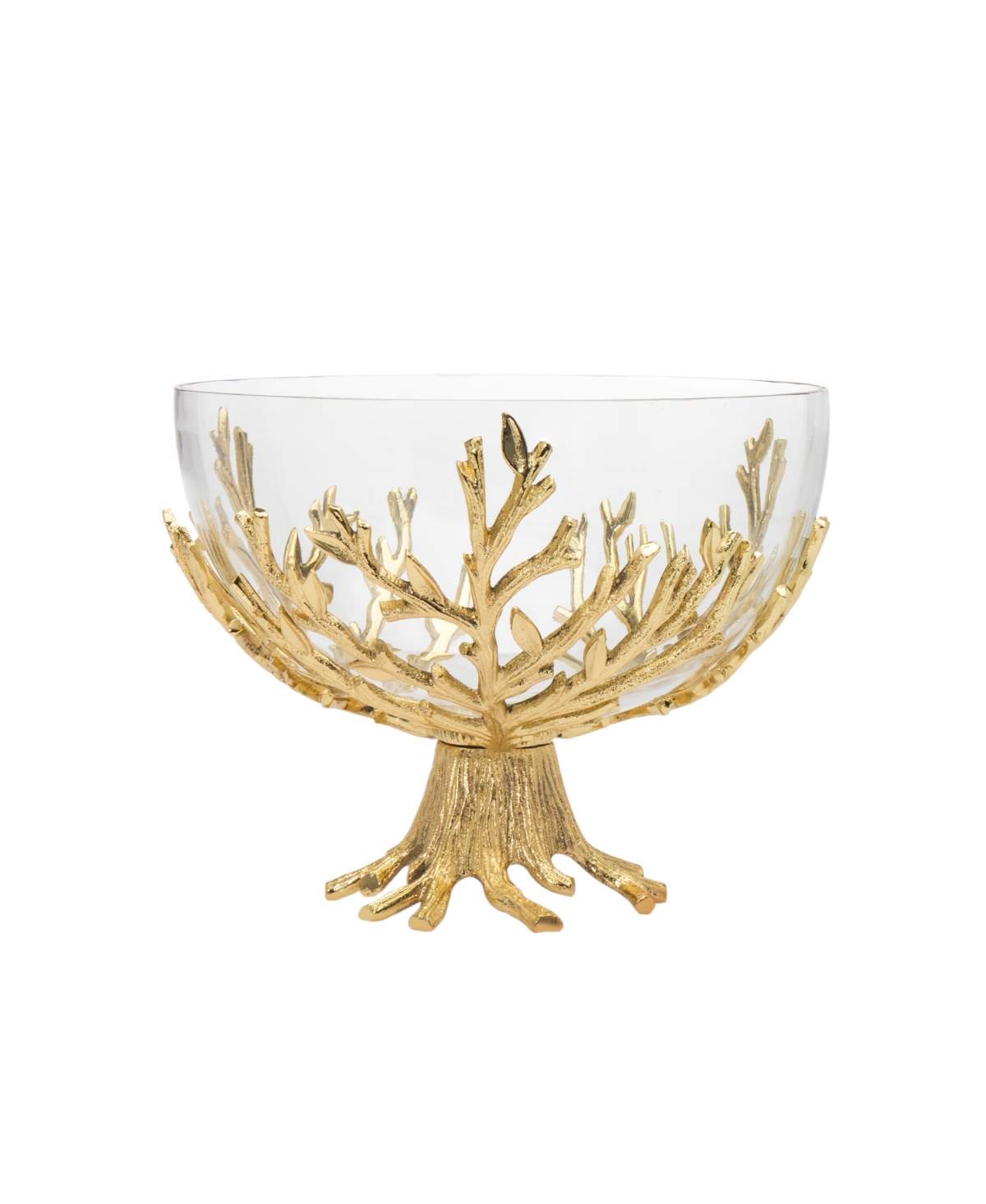 Branch Stand with Glass Bowl Set, 2 Piece - Gold-Tone