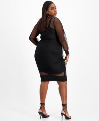 Nina Parker Trendy Plus Size Mesh 