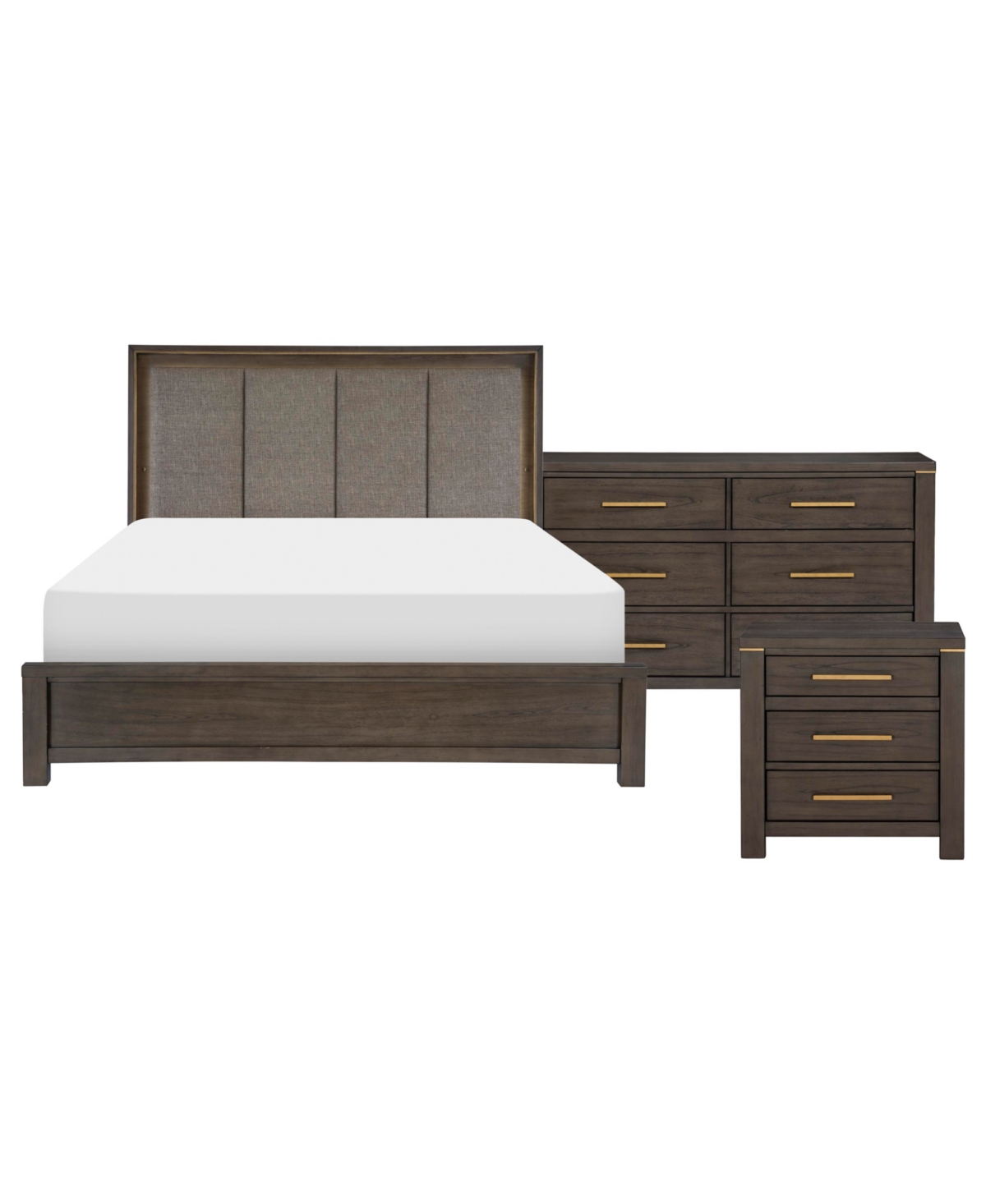 Homelegance Sandpoint 3pc Bedroom Set (california King Bed, Dresser & Nightstand) In Brown
