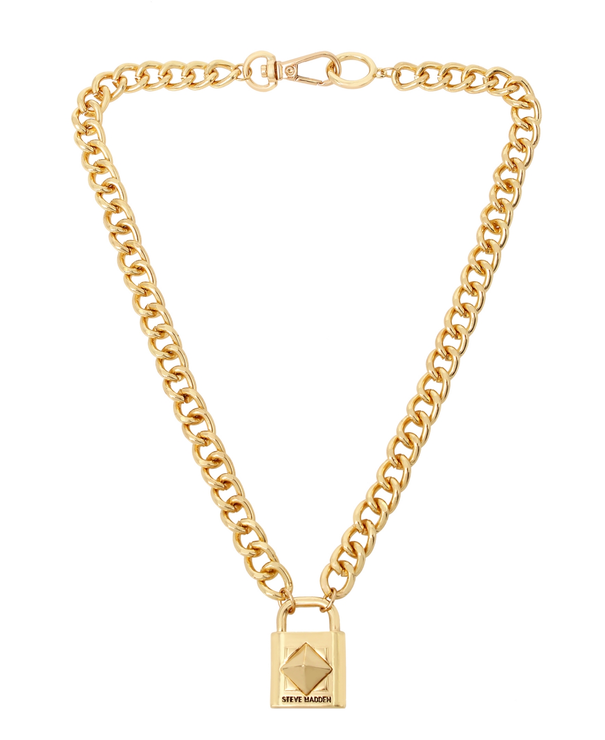 Padlock Pendant Necklace - Gold-tone