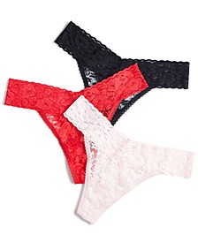 Women's 3-Pk. Lace Thong Underwear, Created for Macy's