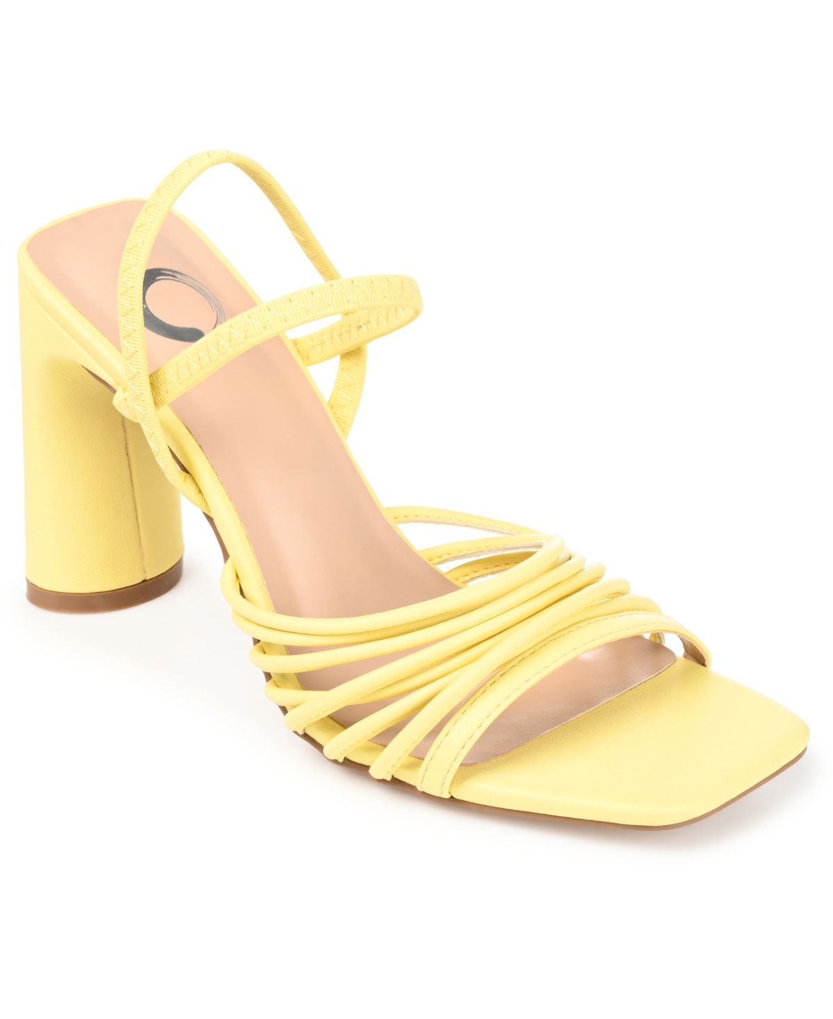 Journee Collection Women's Hera Strappy Block Heel Dress Sandals In Yellow