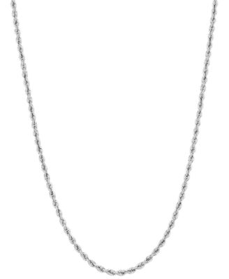 Macy's - Glitter Rope Link 16" Chain Necklace in 10k White Gold