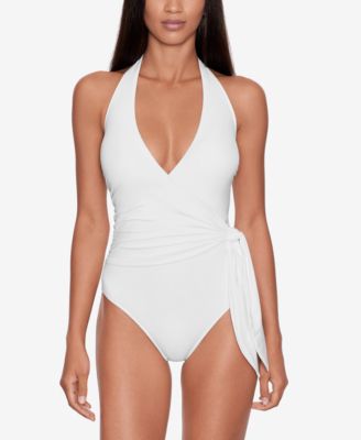 Lauren Ralph Lauren Halter Side Tie Tummy Control One Piece Swimsuit Macy s