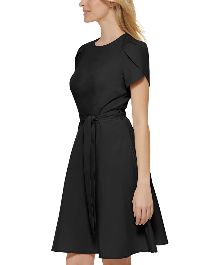 Calvin Klein Tulip Sleeve A Line Dress Macy S