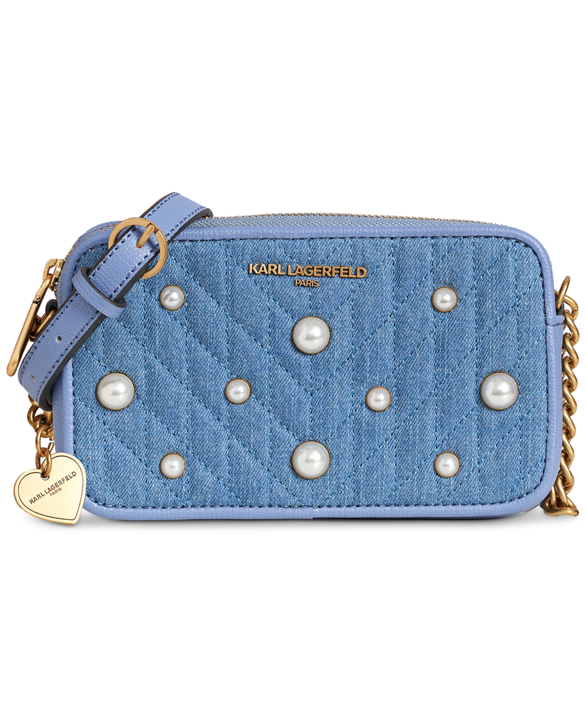 Karl Lagerfeld Karolina Crossbody In Denim W Pearls ModeSens
