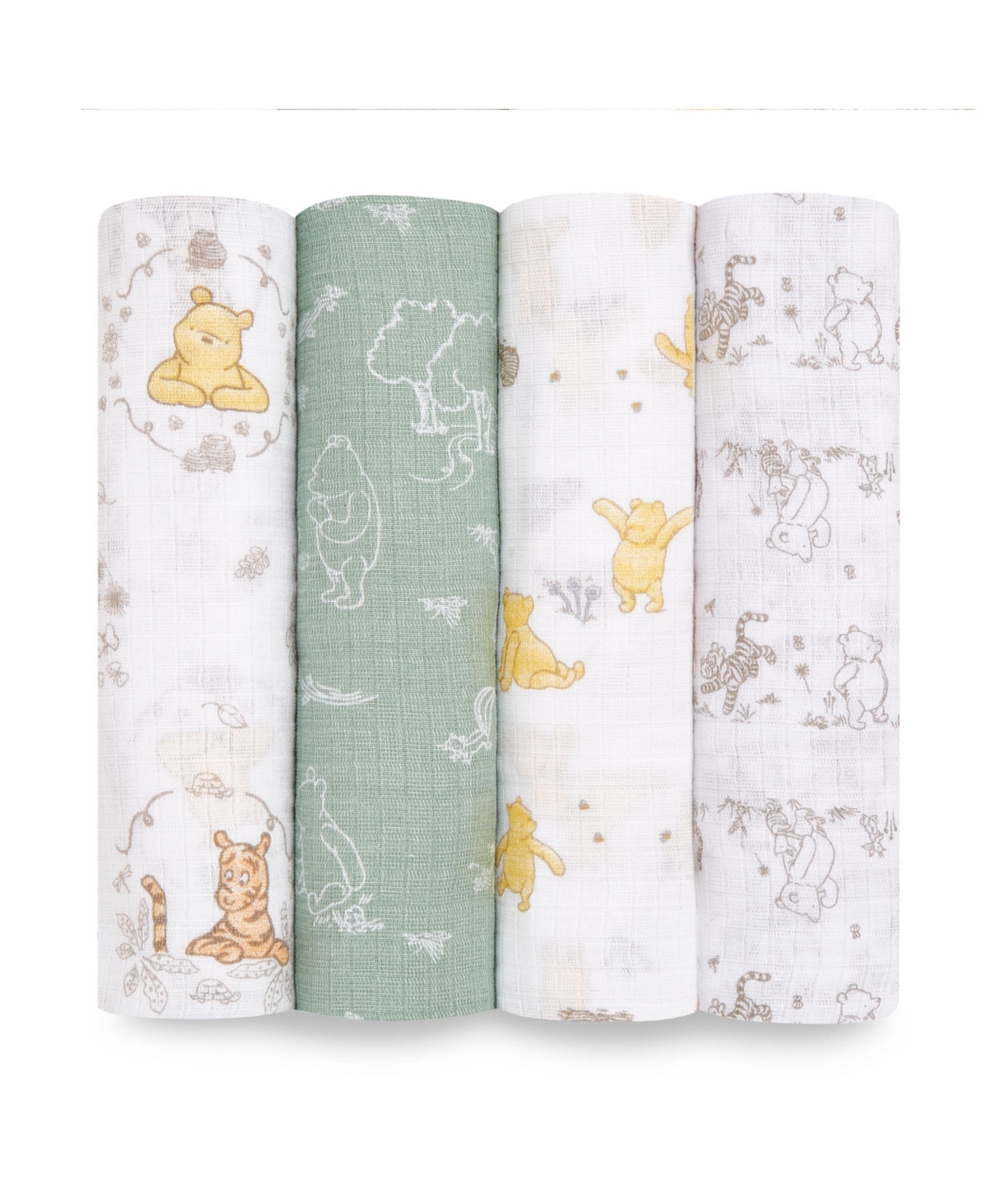 Aden By Aden + Anais Winnie And Friends Swaddle Blankets, Pack Of 4 In Multi