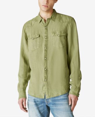 Lucky Brand Men's Wool Blend Workwear Shirt - Long Sleeve Over-Shirt Flannel