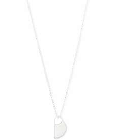Silver-Tone Shell Inlay Pendant Necklace, 30" + 2" extender