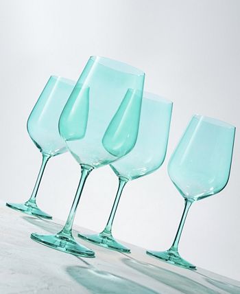 HomeRoots 485154 Translucent Large Wine Glasses, Pale Green - Set