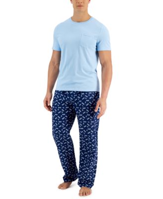 Club Room - Men's #1 Dad 2-Pc. Solid Pocket T-Shirt & Printed Pants Pajama Set