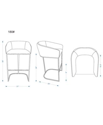 Louvre 36" Leatherette Upholstered Counter Stool