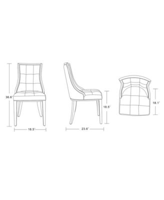Fifth Avenue 2-Piece Leatherette Upholstered Dining Chair Set