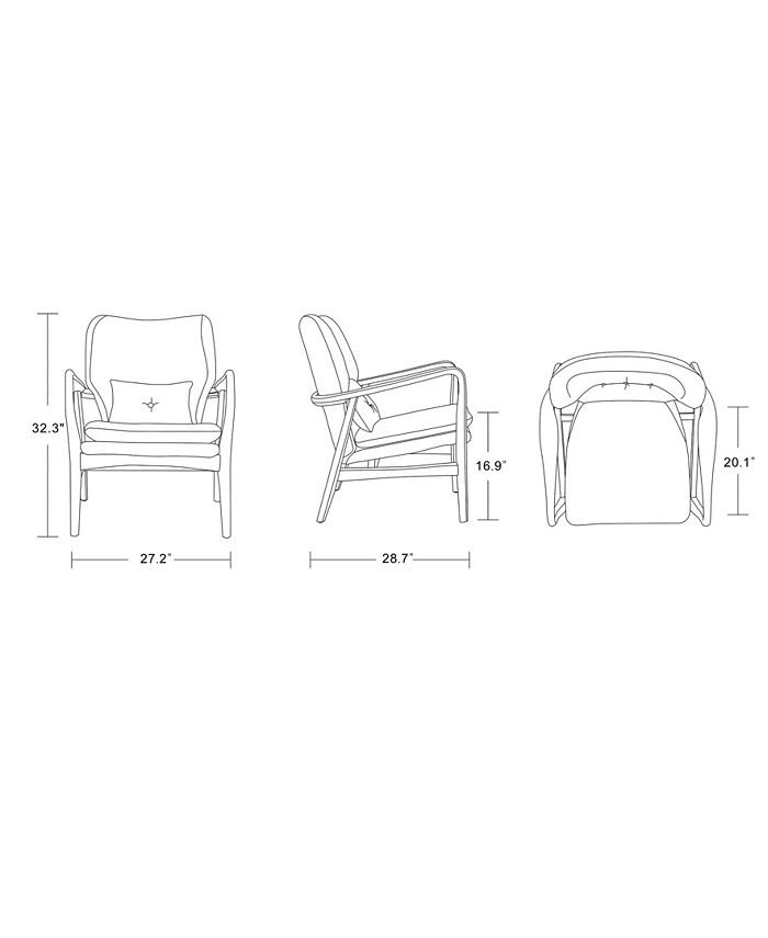 Manhattan Comfort Bradley Accent Chair, Set of 2 Macy's