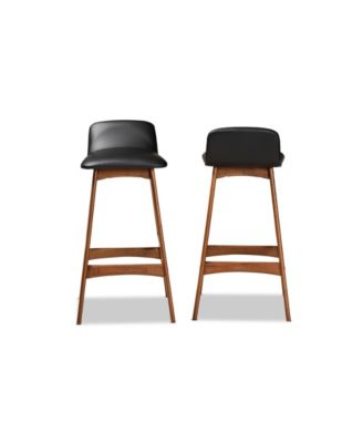 Darrin Mid-Century Modern Wood Bar Stool Set, 2 Piece