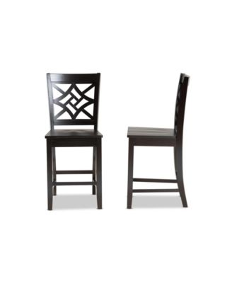 Nicolette Modern and Contemporary Transitional Wood Counter Stool Set, 2 Piece