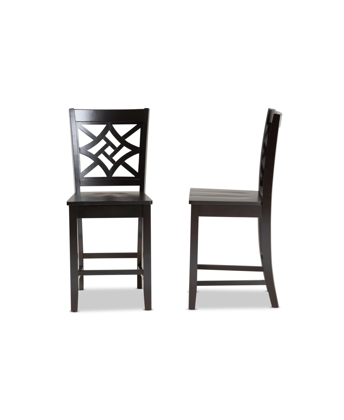 Nicolette Modern and Contemporary Transitional Wood Counter Stool Set, 2 Piece