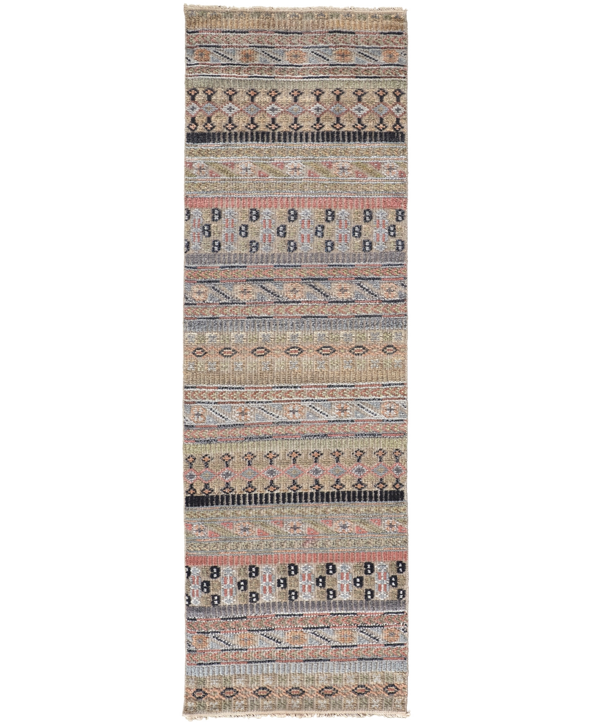 Feizy Esther EST6498 2'6in x 10' Runner Area Rug - Tan, Blue