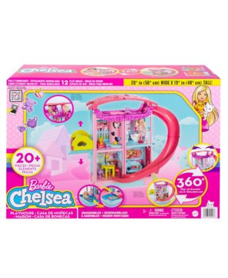 Barbie Chelsea Playhouse with Slide, Pool, Ball Pit, Pet Puppy & Kitten, Elevator, and Accessories