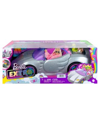 Barbie Car, Barbie Extra Set with Sparkly 2-Seater Toy Convertible