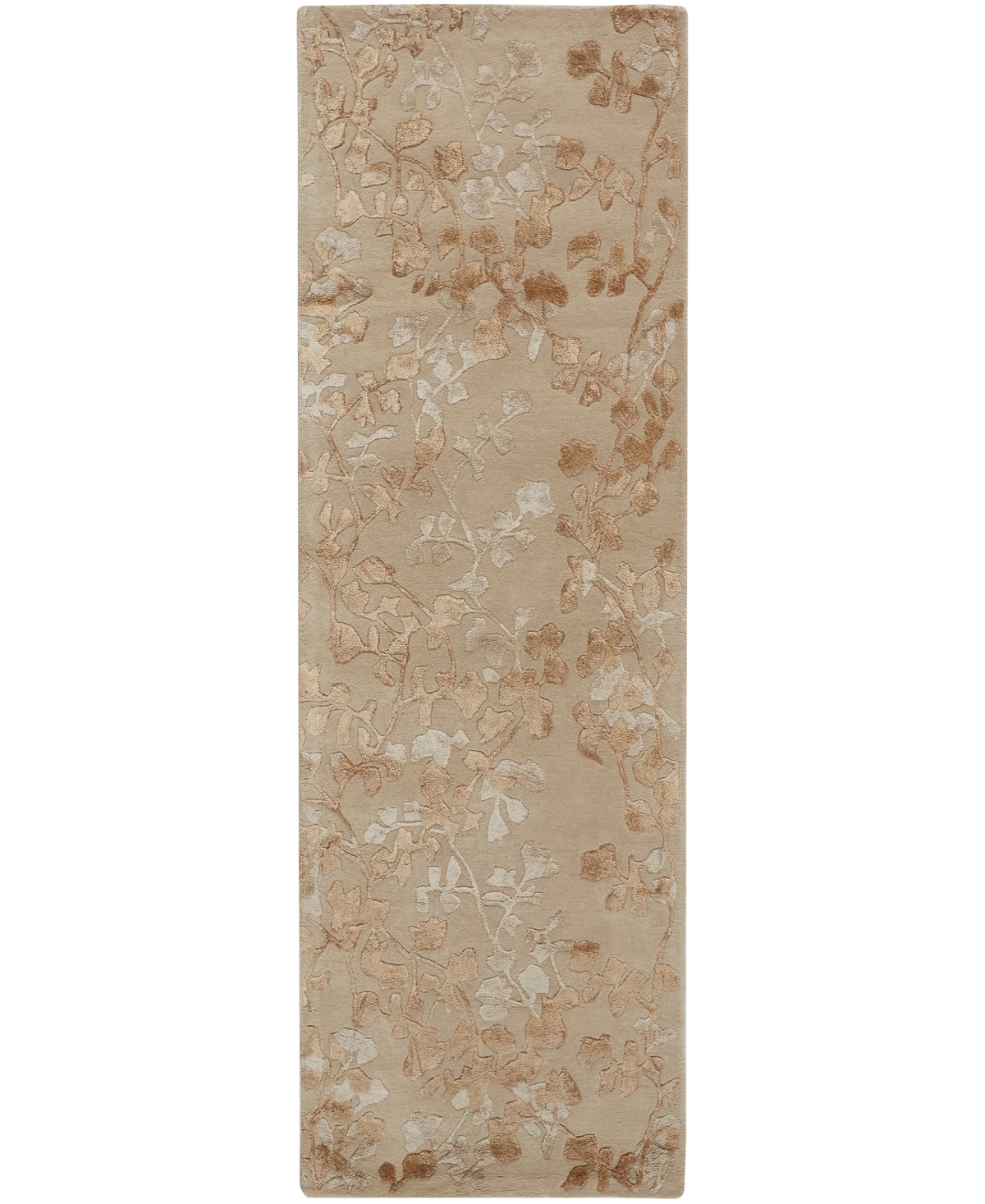 Feizy Frida FRI8832 2'6in x 8' Runner Area Rug - Beige, Gold-Tone