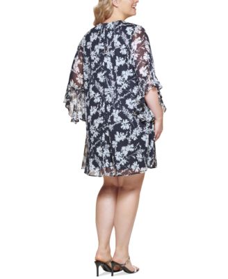 Calvin Klein Plus Size Chiffon A-Line Dress