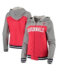 Women's Red St. Louis Cardinals French Terry Varsity Full-Zip Hoodie